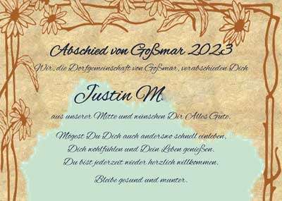 Verabschiedung von Justin M.